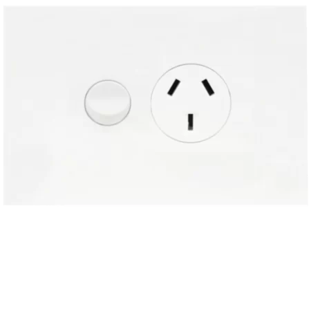 Hager Finesse Single GPO Power Point Horizontal 10A Matt White | WBQP1S-MW