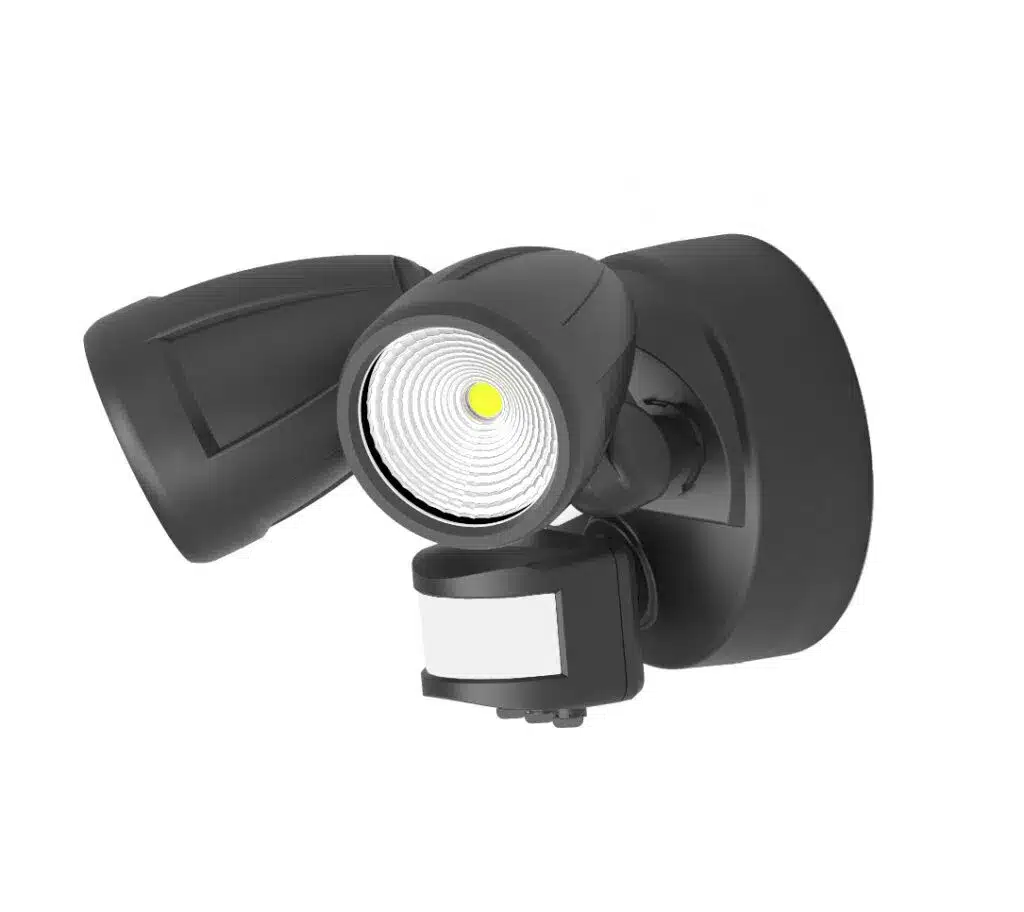Bandit Twin LED Sensor Flood 2x12W Tri-Col IP54 Black | MLXB3452MS