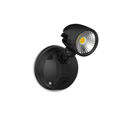 Atom Condor Single LED Spotlight Flood 1x12W Tri-Col IP54 Black | 13959