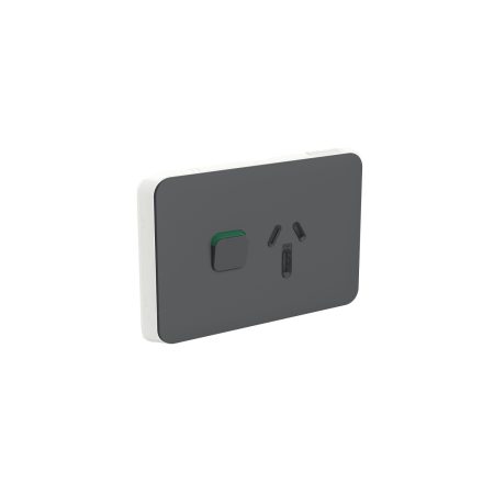 Clipsal Iconic Cover Skin Single GPO Power Point Horizontal 15A Anthracite | 3015/15C-AN