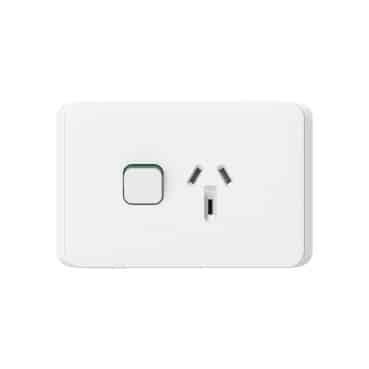 Clipsal Iconic Cover Skin Single GPO Power Point Horizontal 10A Extra White | 3015C-XW