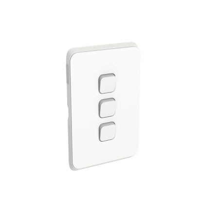 Clipsal Iconic 3 Gang Grid and Plate Vivid White | 3043VH-VW