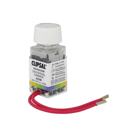 Clipsal 30 Series Universal Dimmer Rotary 450W White Electric | 32E450UDM-WE