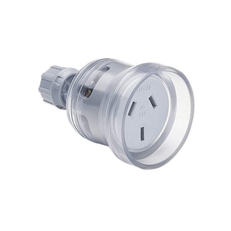 Clipsal Female Plug Top 10A 3 Pin Transparent Suitable for 0.75mm and 1mm Cable | 438-TR