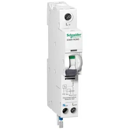 Schneider Acti9 IC60H RCBO 1P+N C Curve 20A 30mA 10kA Type A 240V | A9D11820