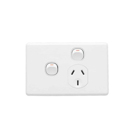Clipsal Classic C2000 Single GPO Power Point With Removable Extra Switch Horizontal 10A White Electric | C2015X-WE