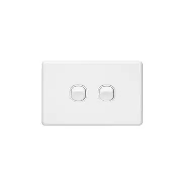 Clipsal Classic C2000 2 Gang Switch Horizontal 10A White Electric | C2032HA-WE