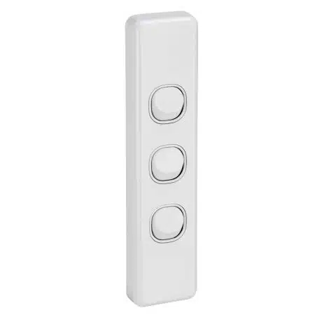 Clipsal Classic C2000 3 Gang Architrave Switch 10A White Electric | C2033A-WE