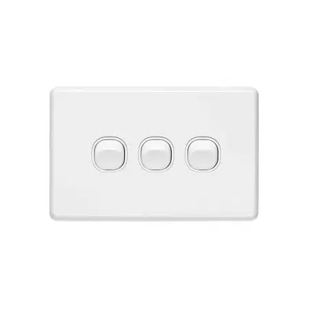Clipsal Classic C2000 3 Gang Switch Horizontal 10A White Electric | C2033HA-WE