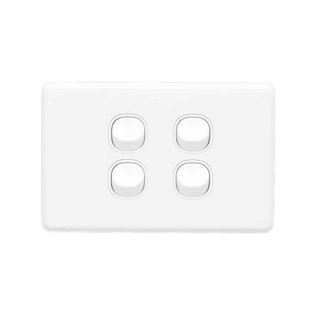 Clipsal Classic C2000 4 Gang Switch Horizontal 10A White Electric | C2034HA-WE