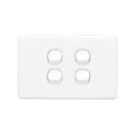 Clipsal Classic C2000 4 Gang Switch Horizontal 10A White Electric | C2034HA-WE