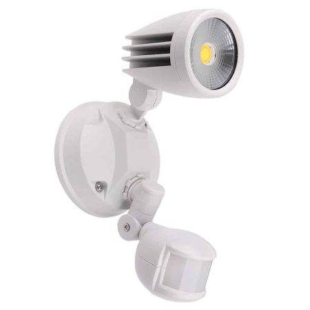 Fortress II Single LED Sensor Flood 1x15W Tri-Col IP54 White | MLXF3451WS