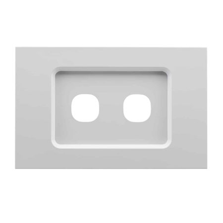 Clipsal Saturn Zen Grid and Plate 2 Gang Less 30 Series Mech Zen White | Z4032VH-ZW