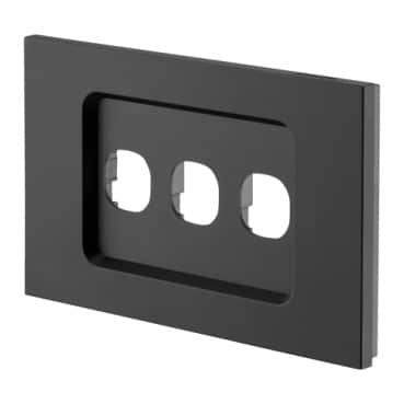 Clipsal Saturn Zen Grid and Plate 3 Gang Less 30 Series Mech Zen Black | Z4033VH-ZB