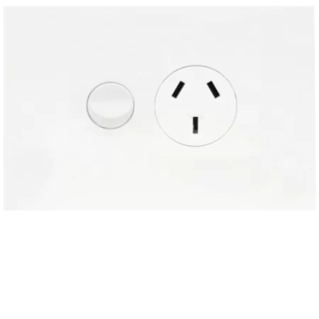 Hager Finesse Single GPO Power Point Horizontal 10A Matt White | WBQP1S-MW