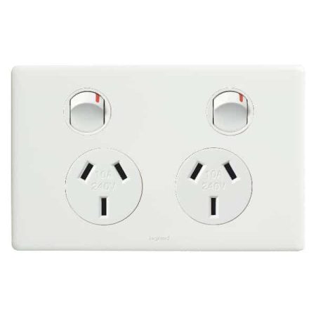 Legrand Excel Life Double GPO Power Point Horizontal 10A White | ED777WE