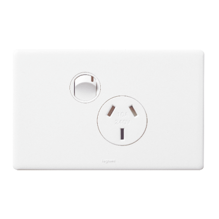 Legrand Excel Life Single GPO Power Point Horizontal 10A White | ED787WE