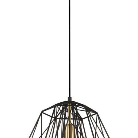 CLA PENDANT ES 72W BLK Iron Cage With Antique Brass OD395 x H350 | MARTE1