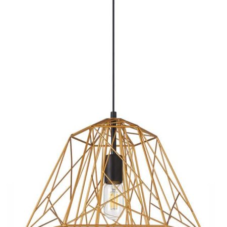 CLA PENDANT ES 72W Antique Brass Iron Cage With Blk OD395 X H350 | MARTE2