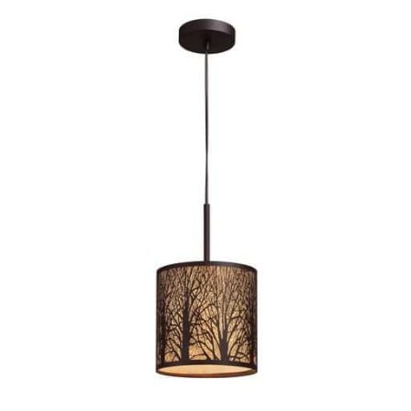 CLA PENDANT ES Aged Bronze w/Amber SML RND OD200mm | AUTUMN01
