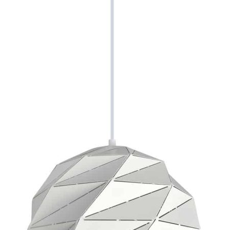 CLA PENDANT ES 60W Matte White Dome Sml Iron OD220mm x H3215mm | ORIGAMI1