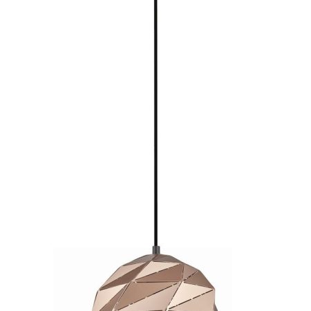 CLA PENDANT ES 60W Rose Gold Dome Sml Iron OD220mm x H3215mm | ORIGAMI2