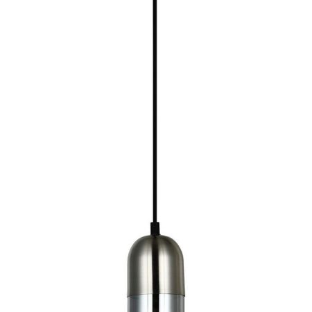 CLA PENDANT ES Smoke Glass Satin Chrome Rnd Top CYLINDER OD80mm | PASTILLE1