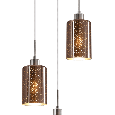 CLA PENDANT ES x 3 72W Copper Glass With Dotted Effect RND Base | ESPEJO4X3R
