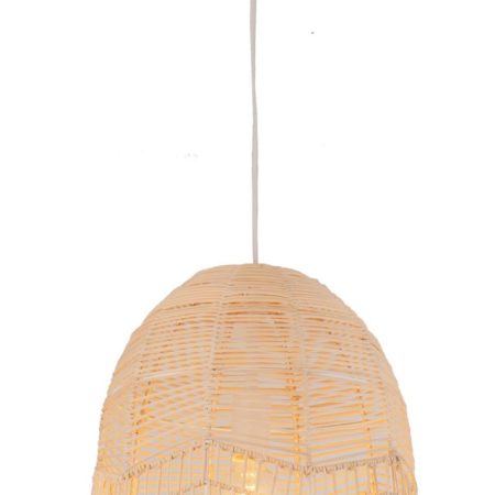 CLA PENDANT ES 40W Natural Rattan Ellipse White OD345mm X L360mm | ROTA1