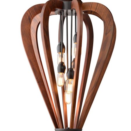 CLA PENDANT ESx6 Tuscan Coffee Cherry Wood LGE ARROW OD588mm | SENORITA3