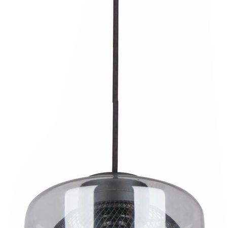 CLA PENDANT ES Blk Mesh & Clr Glass OBLONG OD200mm | TONO1