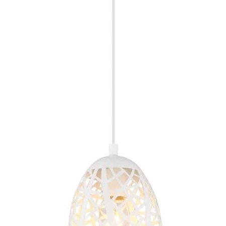 CLA PENDANT ES 72W White Iron Cage Ellipse OD140mm x H200mm | ESCAMA2