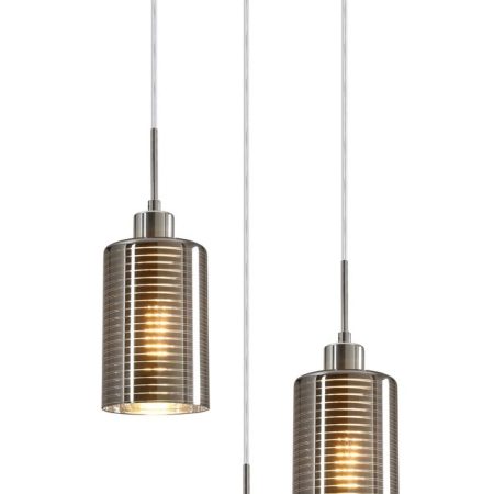 CLA PENDANT ES x 3 72W Chrome Glass Oblong RND Base | ESPEJO1X3R