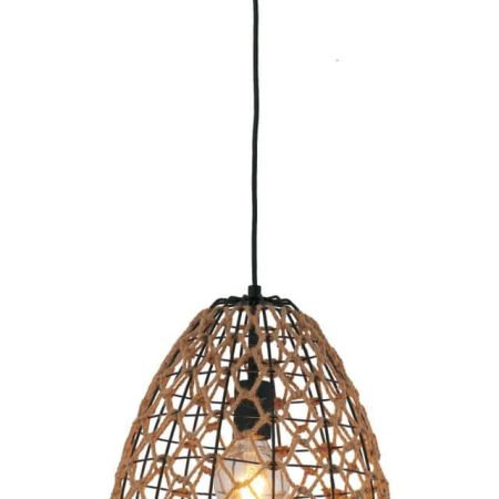 CLA PENDANT ES 40W Ellipse Hemp Rope & Black Hardware OD300mm | CANAMO1