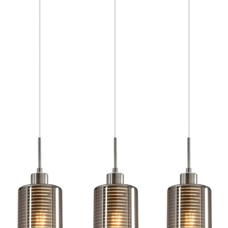 CLA PENDANT ES x 3 72W Chrome Glass Oblong Sq Base | ESPEJO1X3S