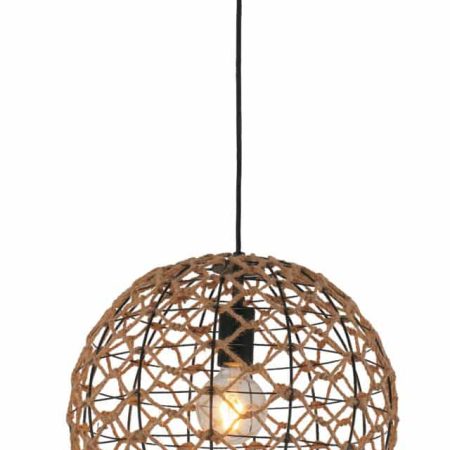 CLA PENDANT ES 40W Wine Glass Hemp Rope & Black Hardware OD360mm | CANAMO2