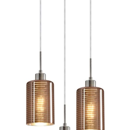 CLA PENDANT ES x 3 72W Copper Glass Oblong RND Base | ESPEJO2X3R