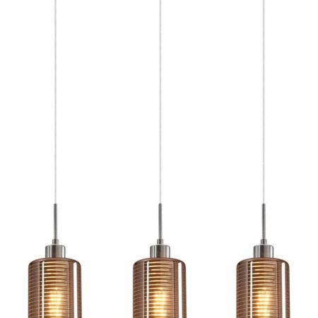 CLA PENDANT ES x 3 72W Copper Glass Oblong Sq Base | ESPEJO2X3S