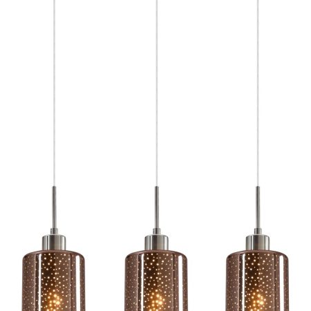 CLA PENDANT ES x 3 72W Copper Glass With Dotted Effect Sq Base | ESPEJO4X3S