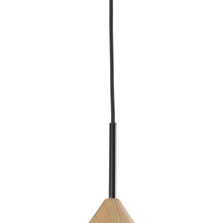 CLA PENDANT ES Opal Glass SML CONE w/wood highlights OD265mm | FINN2