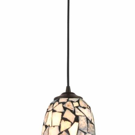 CLA PENDANT ES Dark Stone Mosaic Glass ELLIPSE OD136mm | GLAZE10