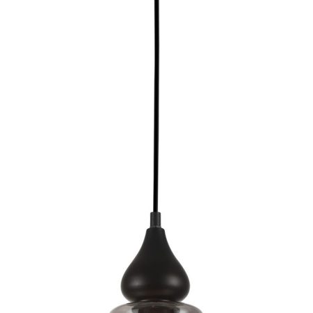 CLA PENDANT ES 72W BLK Smoke Glass Flat Top OD160mm x H305mm | JEREZ2
