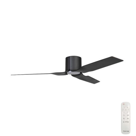 Fanco Flow DC Ceiling Fan with LED Light & Remote – Black 52″