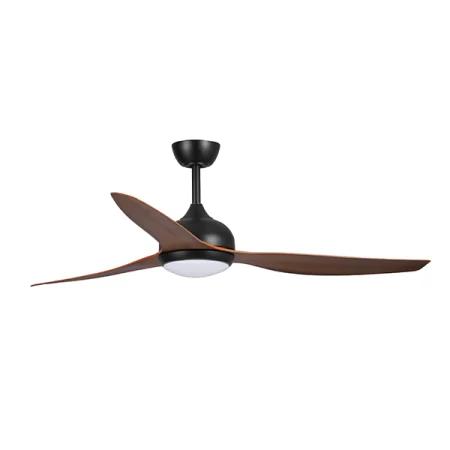 Fanco Eco Style DC Ceiling Fan with LED Light & Remote - Black with Koa Blades 60