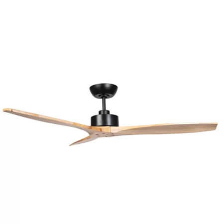 Fanco Wynd v3 DC Ceiling Fan with Remote - Black with Natural Timber Blades 54