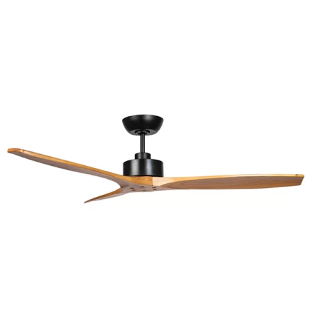 Fanco Wynd v3 DC Ceiling Fan with Remote - Black with Teak Timber Blades 54