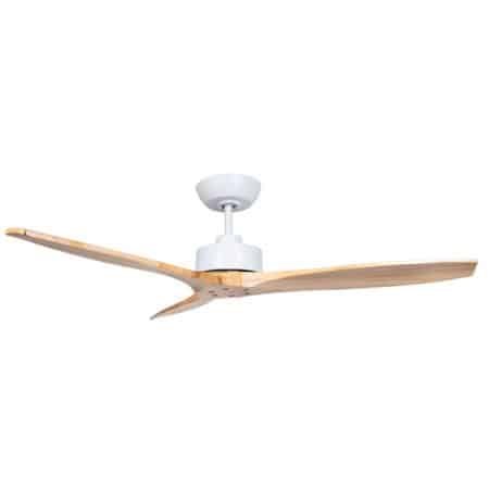 Fanco Wynd v3 DC Ceiling Fan with Remote - White with Natural Timber Blades