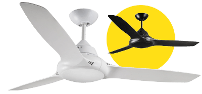 Fantech Trade Flair Ceiling Fan 36" White 3 blade With Self Ventilating Motor | FLR36BK