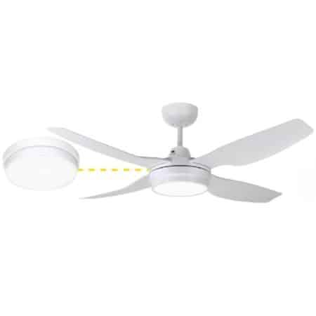 Fantech Trade Quinton DC Ceiling Fan Dimmable Light Kit Tri-Colour White