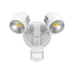 Atom Condor Twin LED Sensor Flood 2x12W Tri-Col IP544 White | 13966